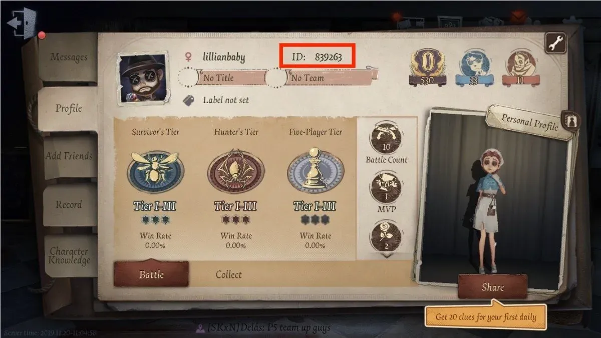 Cara menemukan User ID Identity V